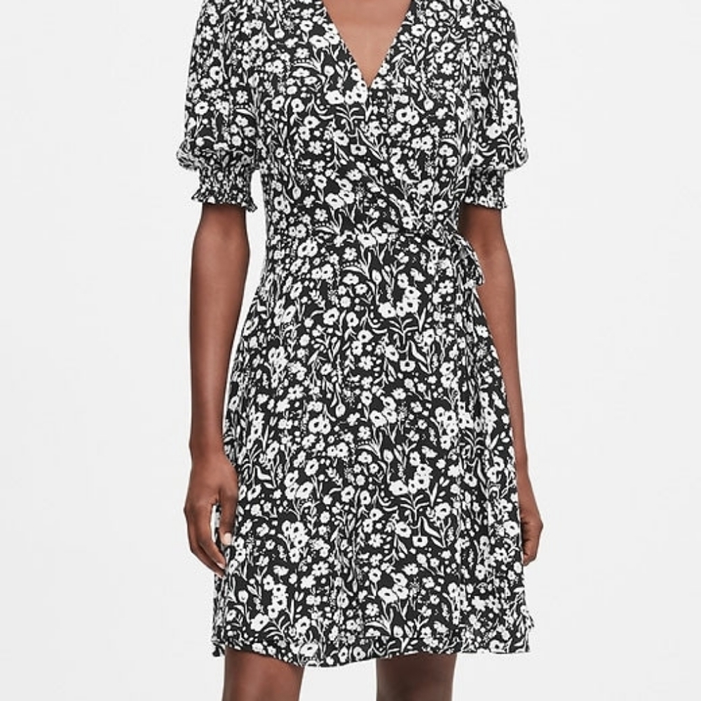 Banana Republic print wrap dress